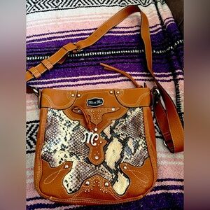 Miss Me Brown and Tan Crossbody Bag